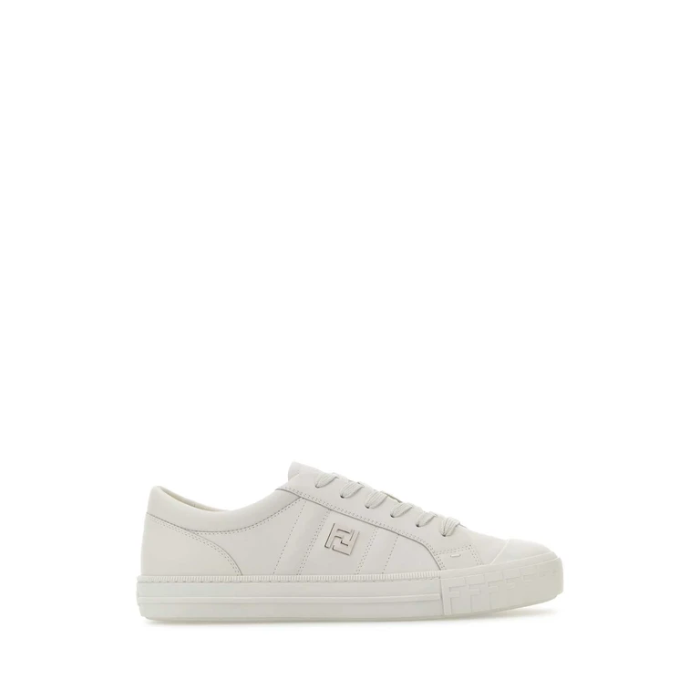 Fendi White Leather Domino Sneakers Bianco Uomo - Men