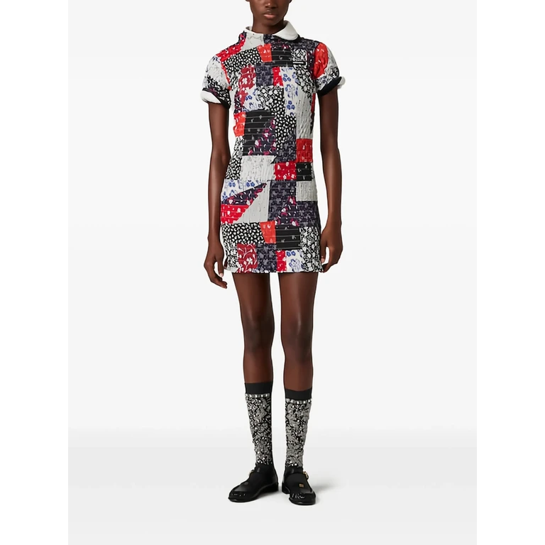 Robe courte patchwork Miu Miu