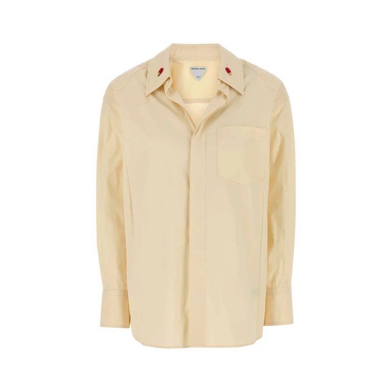 Bottega Veneta Cream Cotton Blend Shirt Parchment Exterior: Silk Camicie - Women