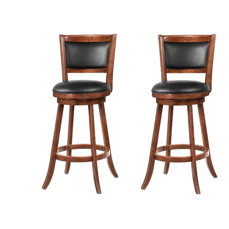 Antonie Brown and Black Swivel Counter Height Stool, Set of 2