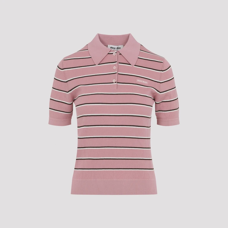 Miu Miu Pink Cotton Polo Shirt