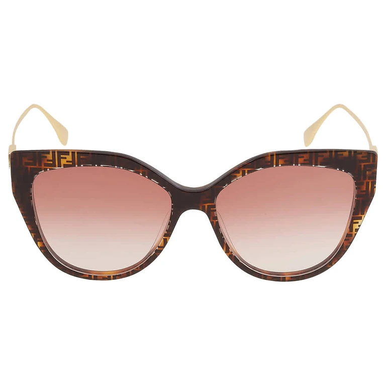 Fendi Light Brown Cat Eye Ladies Sunglasses FE40011U 55T 57