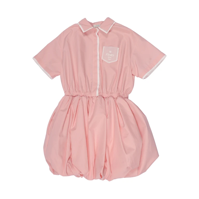 Fendi Jr Popeline Dress Pink