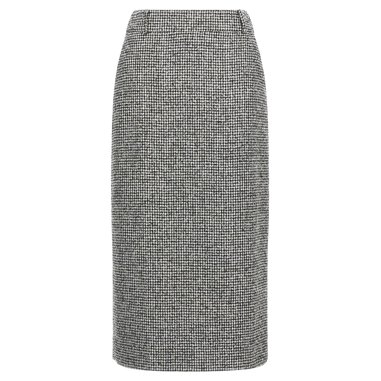 Bicolor Wool Midi Skirt - Women