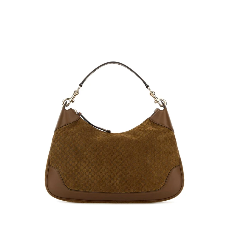 Brown Suede Medium Gucci B Shoulder Bag Pepperbrownpepbr Calf Skin Borse A Mano - Women
