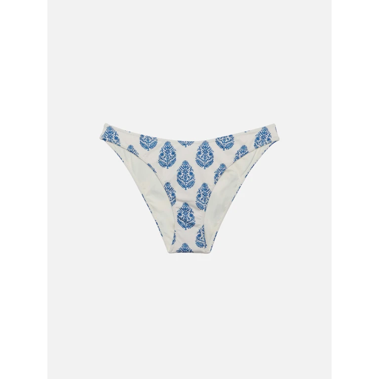 Mc2 Saint Barth Lido Classic Swim Briefs With Paisley Print White Bottom - Women