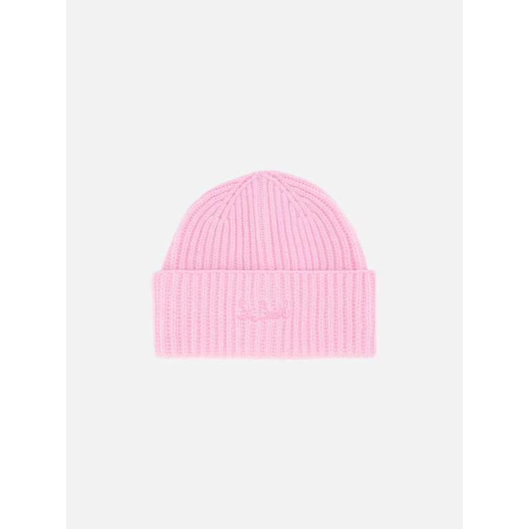 Mc2 Saint Barth Moss Jr Beanie Pink Wool With St. Barth Embroidery Hat - Unisex