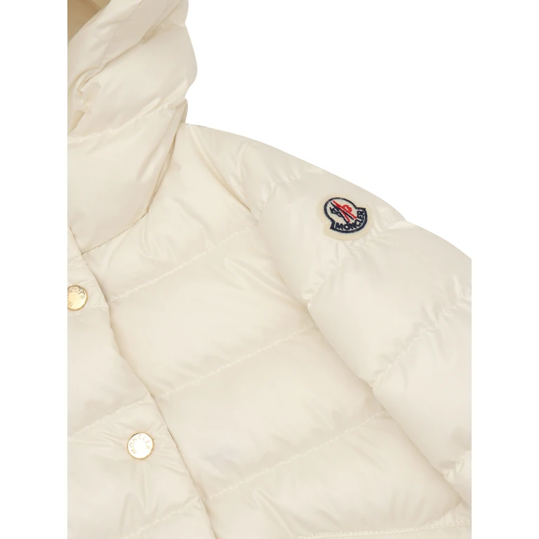Moncler Baby Ibida Long Coat Beige Single Breasted