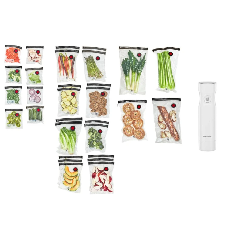 Fresh & Save 30-pc Assorted Sizes Vacuum Sealer Bags, Reusable Sous Vide Bags with Vacuum Pump