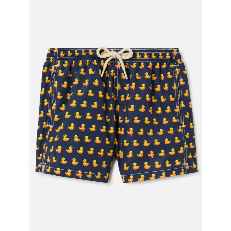 Mc2 Saint Barth Jean Lighting Swim Shorts With Ducklings All-Over Print Blue Swimshort