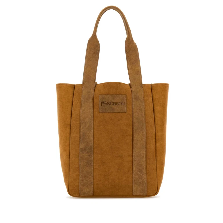 JW Anderson Camel Canvas Workwear Shopping Bag Caramel Exterior: Fabric Leather Borse A Mano - Women
