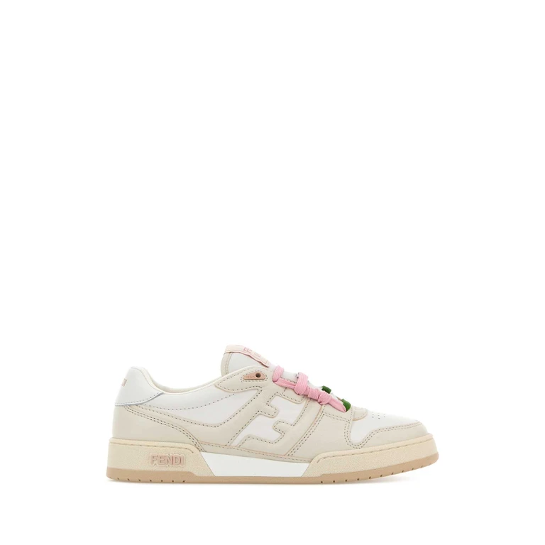 Multicolor Leather Fendi Match Sneakers Porcellana+ultrawhit - Women
