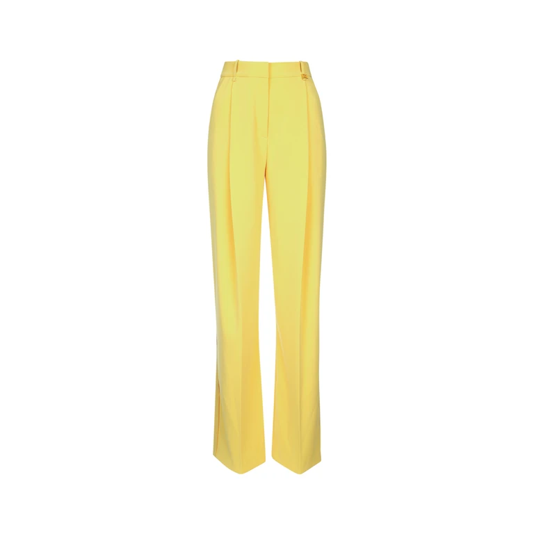 Elisabetta Franchi Pantalone Giallo Plea Pantaloni - Women