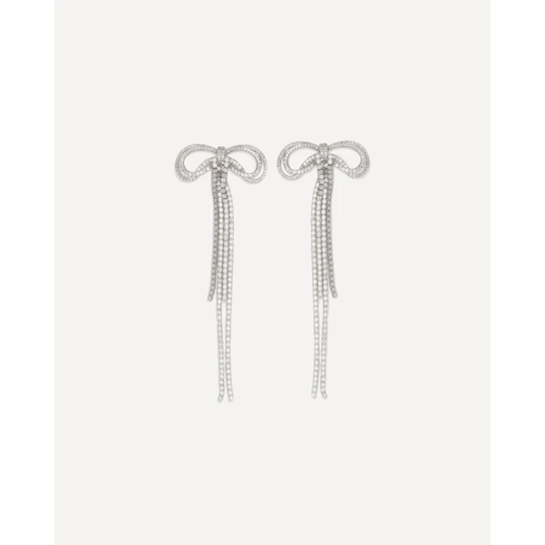 SELF-PORTRAIT Double crystal bow Earrings Female UNI