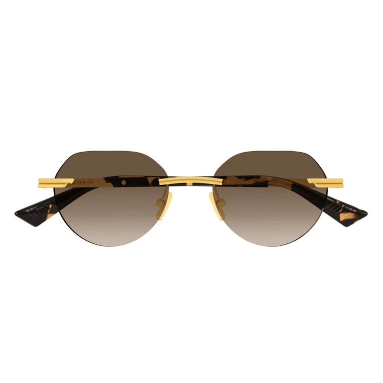Bottega Veneta Bv1379s-003 - Gold Havana Metal Sunglasses - Men