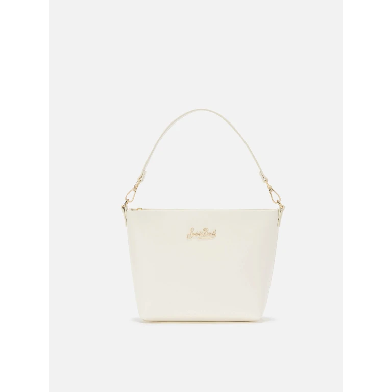 Mc2 Saint Barth Aline Shoulder Bag White Leather - Unisex