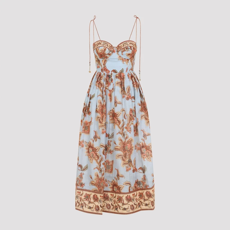 ZIMMERMANN - Zimmermann Aster Corset Midi Dress