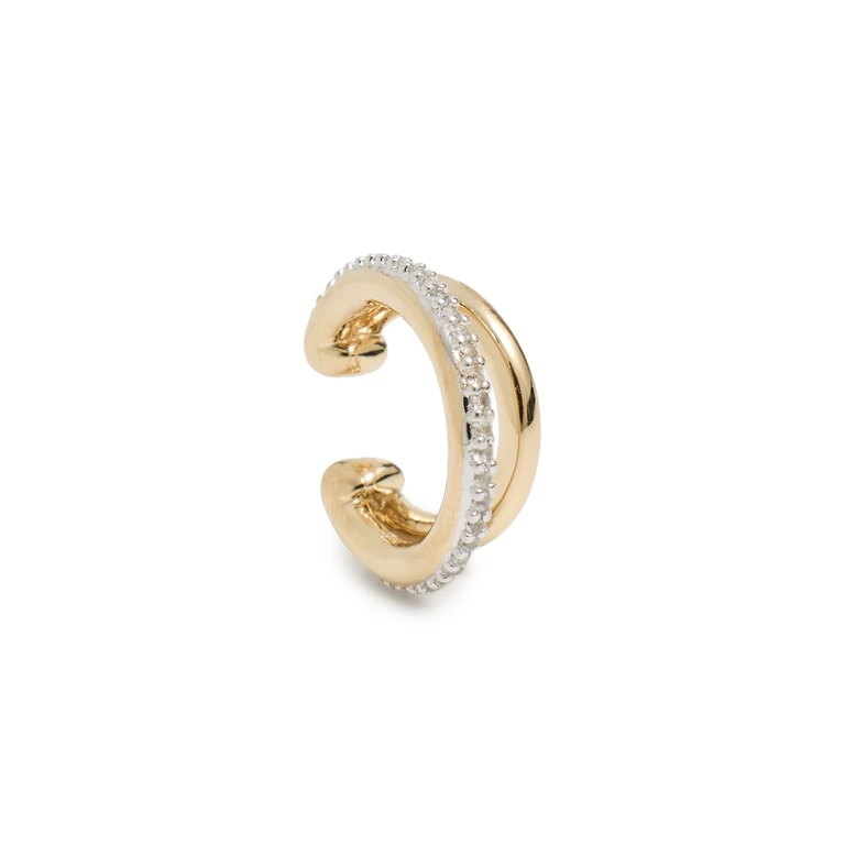 Otiumberg Pave Double Ear Cuff Gold One Size