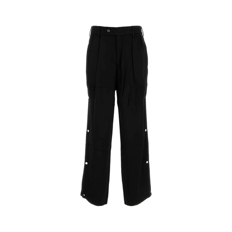 Amiri Aw23maw015 001 Blackviscose Exterior: Viscose Pantaloni