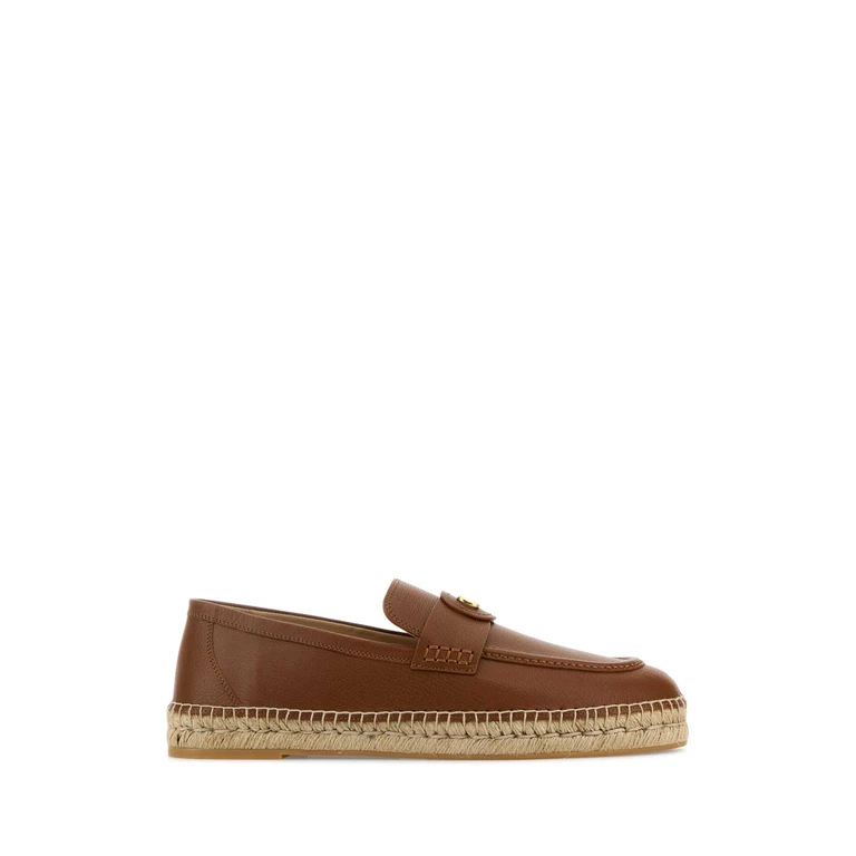 Valentino Garavani Caramel Leather Vlogo Espadrilles Tobacco Espadrillas - Men
