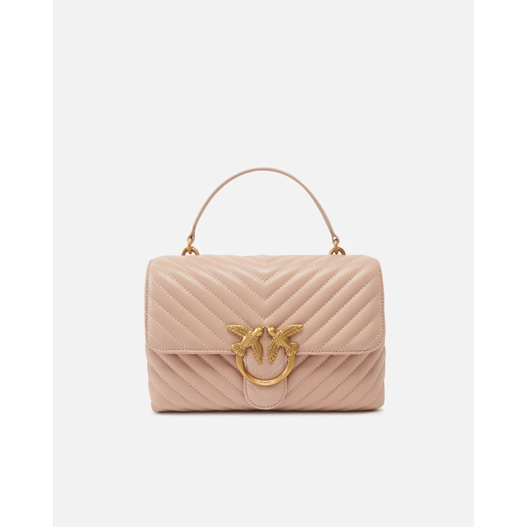 Sac à main moyen Love Bag Puff Chevron en cuir nappa