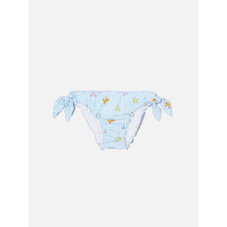 Mc2 Saint Barth Cric Light Blue Striped Swim Briefs With Crab Print Sky Bottom