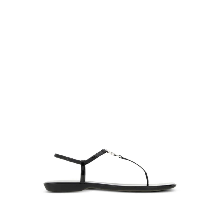Gucci Interlocking G Patent-leather Flat Sandals