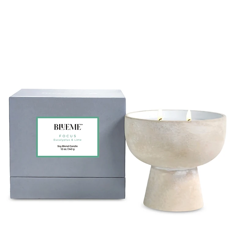 Blueme Focus Eucalyptus & Lime Soy Blend Candle 12 oz.