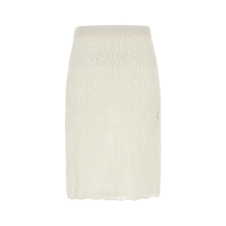 Bottega Veneta White Lace Skirt Chalk Gonne - Women
