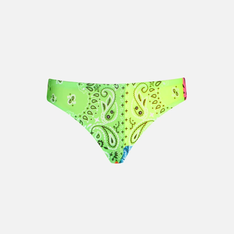 Mc2 Saint Barth Swim Briefs Madame With Fluo Bandana Print Bottom