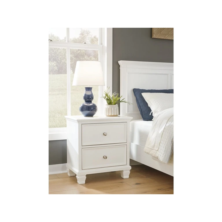 Fortman White 2-Drawer Nightstand