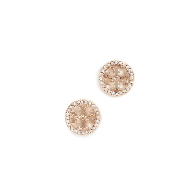 Tory Burch Icon Pavé Stud Earrings Tory Gold / Crystal One Size
