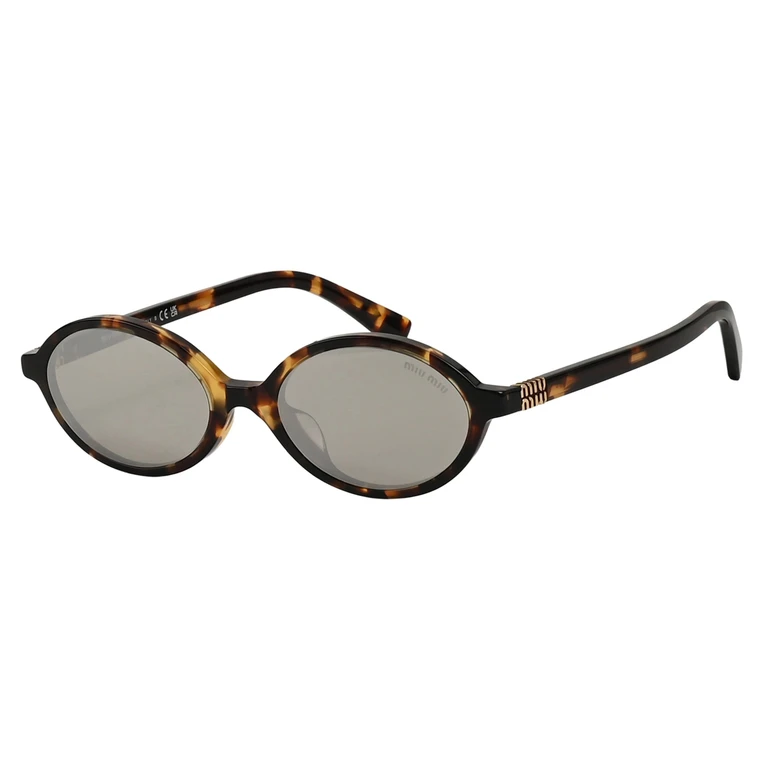 Miu Miu Light Grey Mirror Silver Oval Ladies Sunglasses MU 04ZSF VAU07F 50