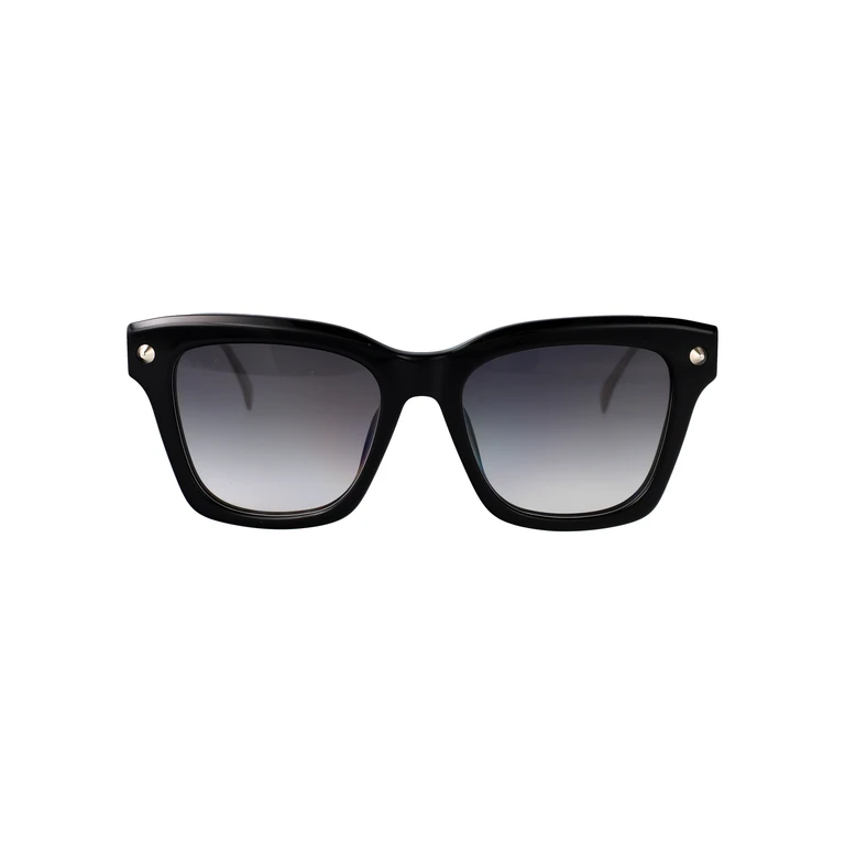 Alexander McQueen Am0483s Black-silver-grey Metal Sunglasses - Women