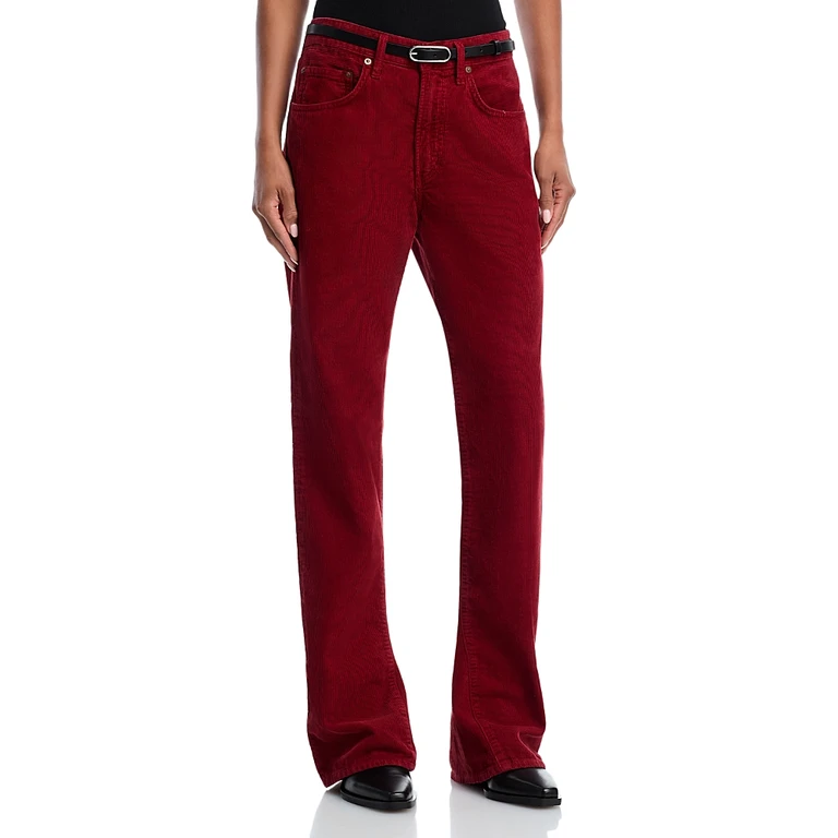 Agolde Mid Rise Kick Boot Corduroy Jeans in Brick