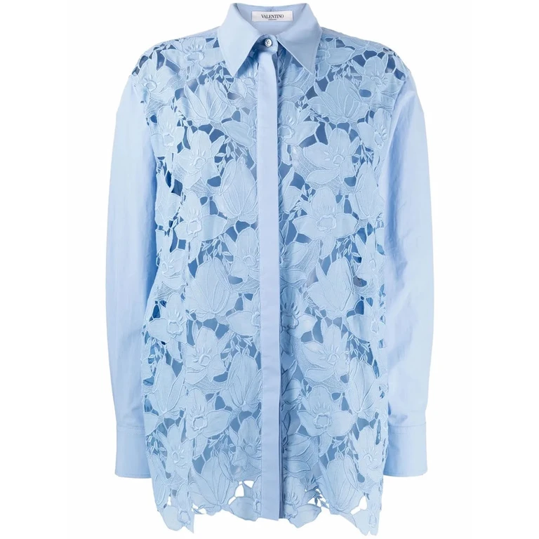 Valentino Garavani Long-Sleeve Lace Shirt