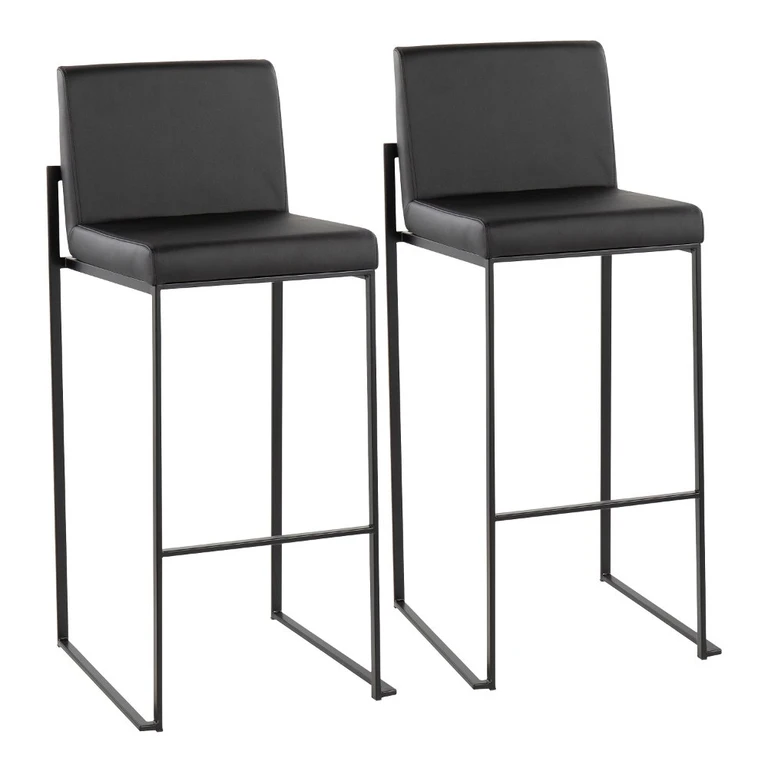 Fuji Black Bar Stool, Set of 2