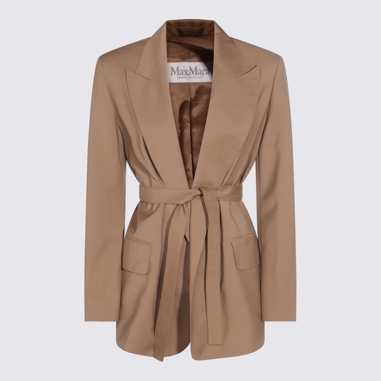 Blazer in wool canvas