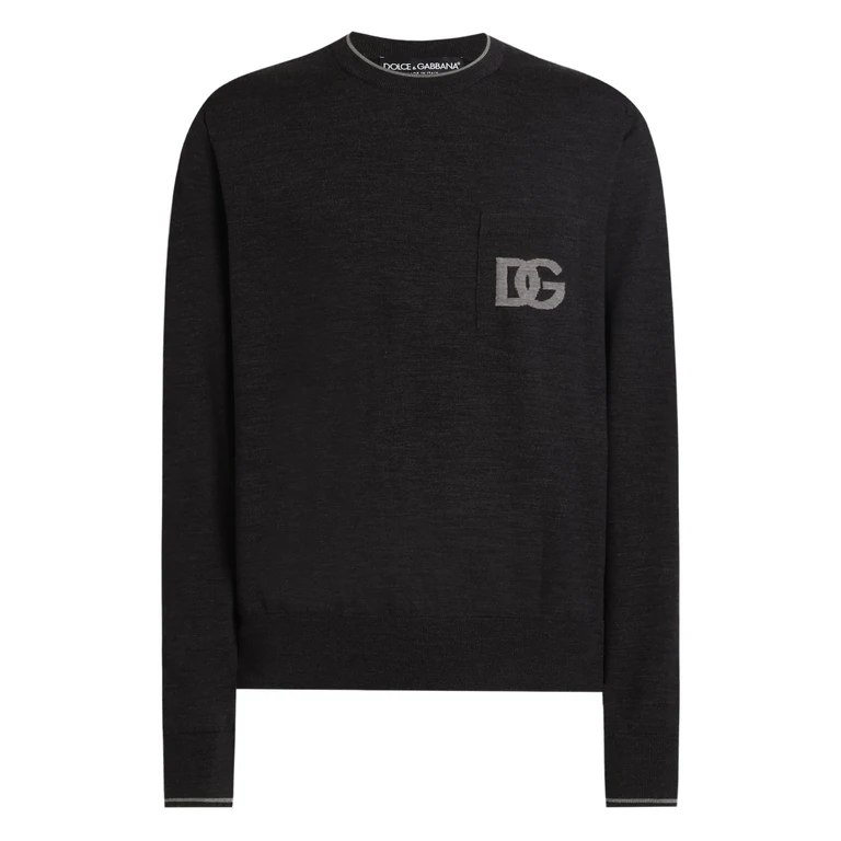 Dolce & Gabbana Dolce &amp; Gabbana Dark Gray Ribbed Sweater