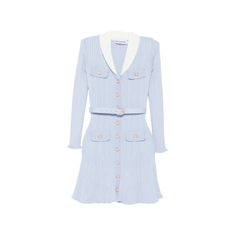 Belted Ribbed-knit Dress