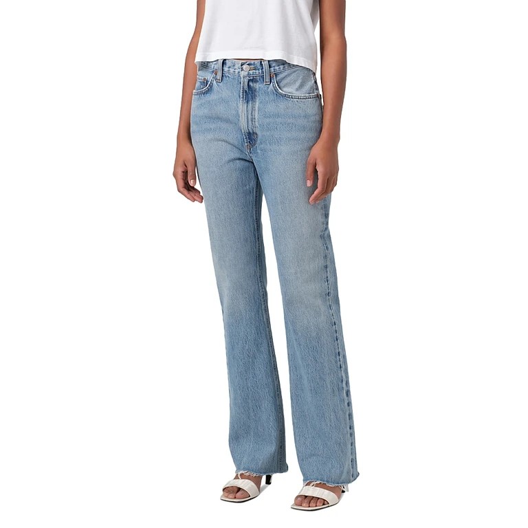 Agolde Leena Mid Rise Baby Bootcut Jeans in Stage