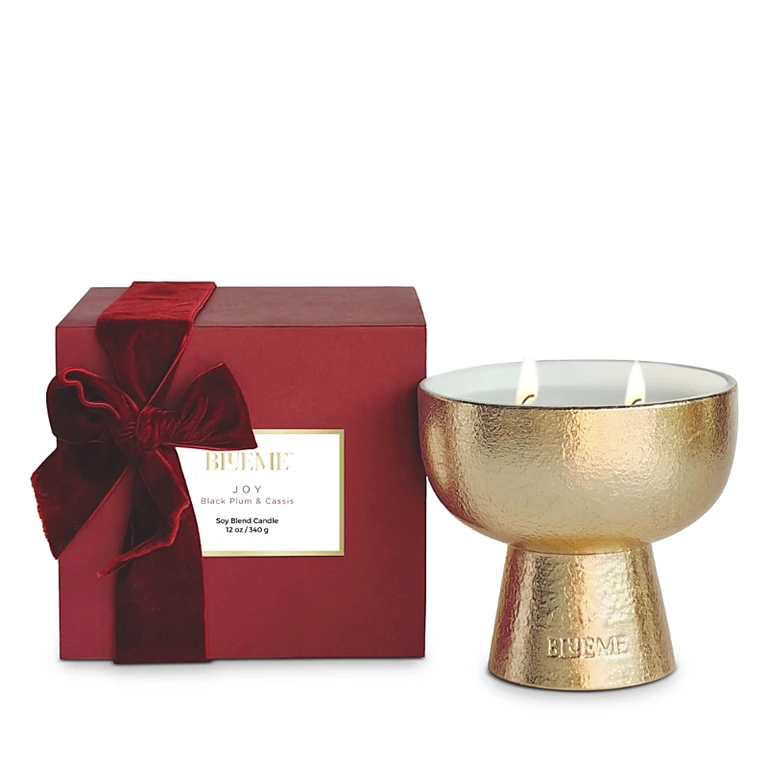 Blueme Joy Black Plum & Cassis Medium Ceramic Candle, 12 oz.