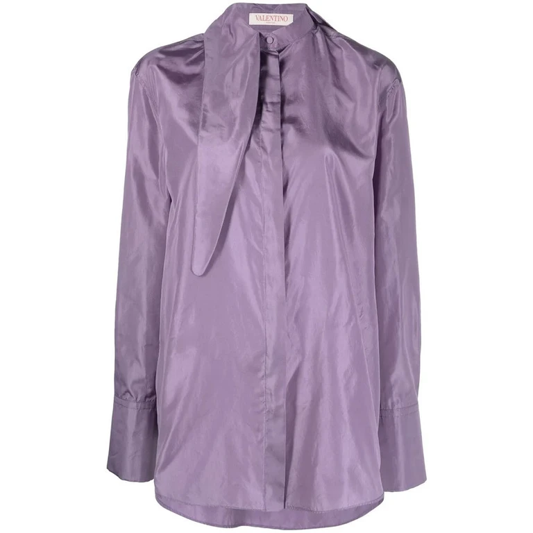 Valentino Garavani Tied-Neck Silk Shirt