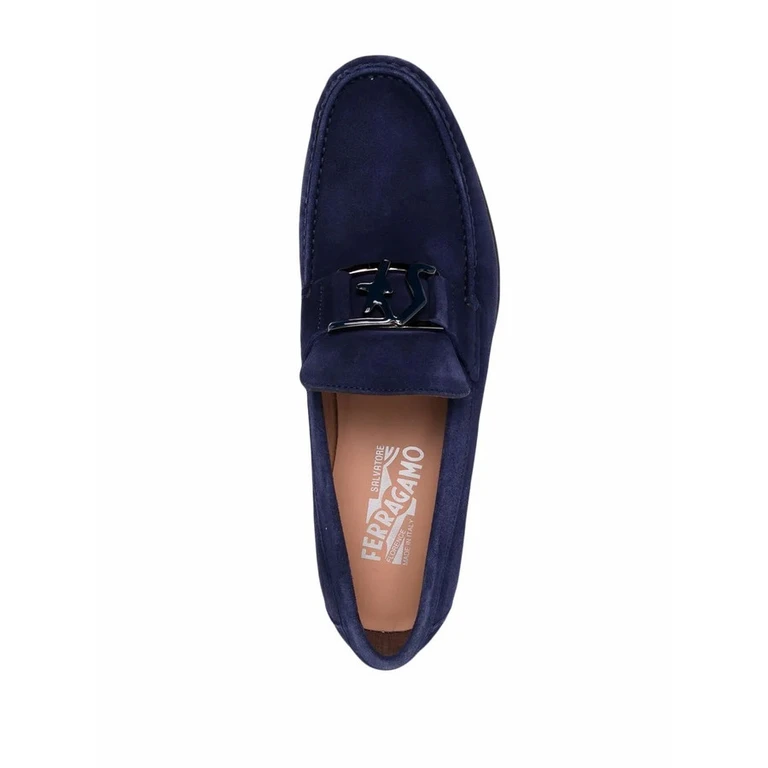 Ferragamo Mens Navy Blue Loafer Loafers
