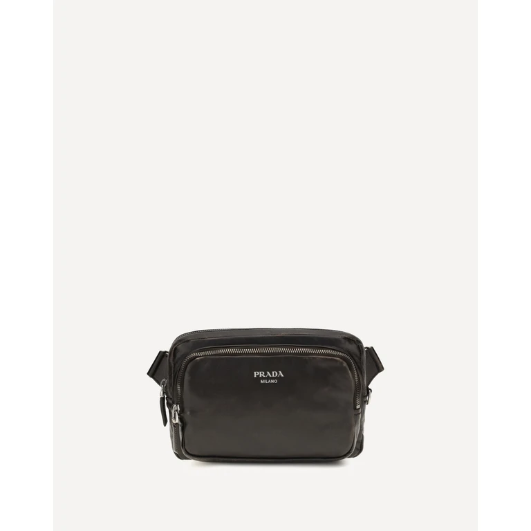 PRADA Shoulder Bag in aged-effect nappa leather Male UNI