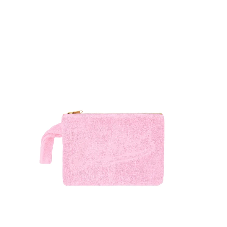 Mc2 Saint Barth Pink Pareasy Pochette With Jacquard Saint Barth Logo - Unisex