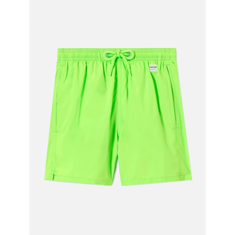 Mc2 Saint Barth Jean Lighting Pantone Swim Shorts Solid Fluo Green Swimshort
