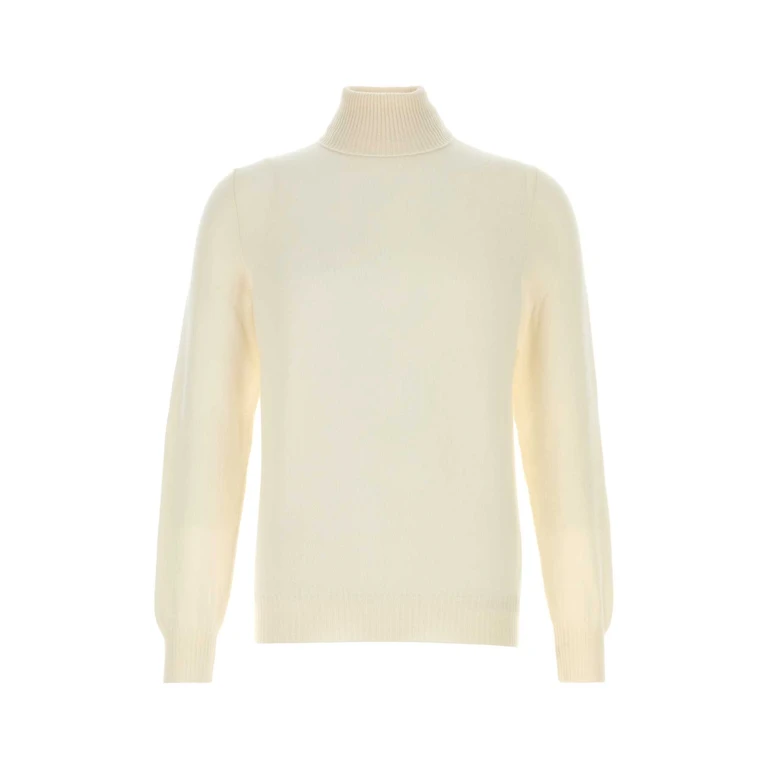 Fedeli Ivory Cashmere Sweater Ice Exterior: Maglieria - Men