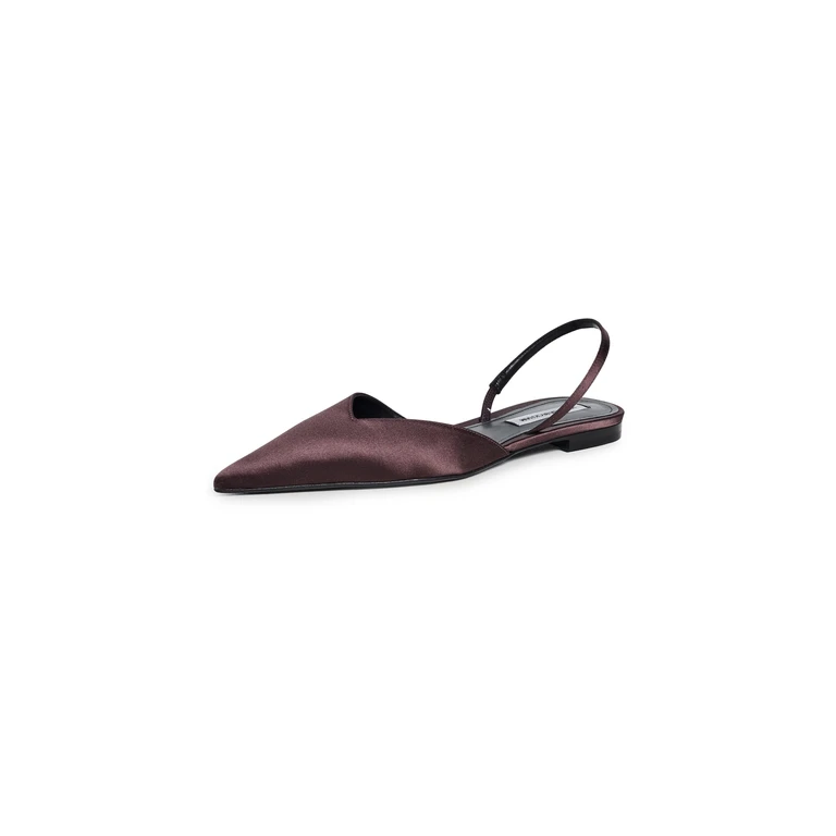 Victoria Beckham Victoria Asymmetric Slingback Flats Maroon 38