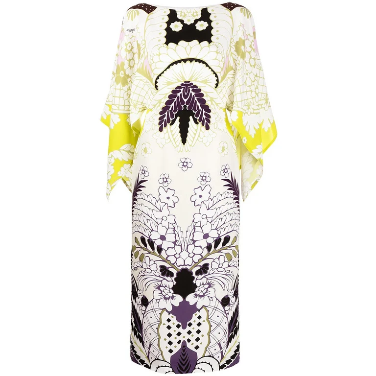 Valentino Garavani Tropical Word Arazzo Kaftan Dress